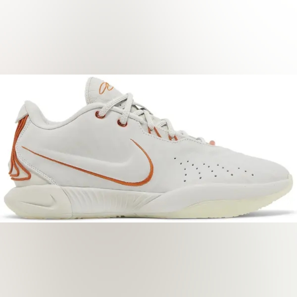 NIKE LEBRON 21 Akoya Light Bone Campfire Flaming Orange White Men’s SIZE 8 NEW